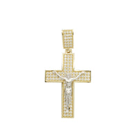 Two-Tone Crucifix CZ Pendant (14K)
