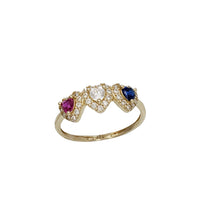 Multicolor Tripe Heart Lady Ring (14K)