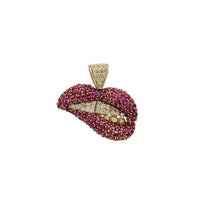 Iced-Out Zirconia Lip Pendant (14K)