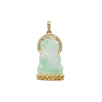 Diamond GuanYin “观音” Jade Pendant (14K)