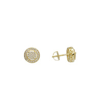 Round CZ Stud Earring (Yellow Silver)