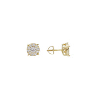 Round CZ Stud Earring (Yellow Silver)