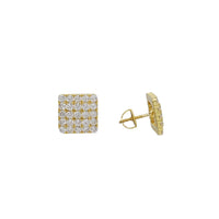Square CZ Stud Earring (Yellow Silver)