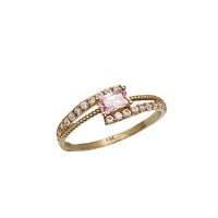 Fancy Zirconia Emerald Cut Lady Ring (14K)