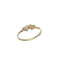 Plain Double Heart Ring (14K)