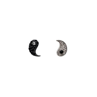 Zirconia Yin Yang Stud Earrings (Silver)
