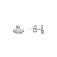 Zirconia Swans Stud Earrings (Silver)