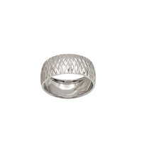 Diamond-Cut Wedding Band Ring (Silver)