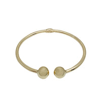 Gold Ball Open Cuff Bangle Bracelet (14K)