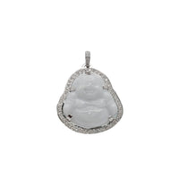 White Gold Diamond Jade Buddha Pendant (14K)