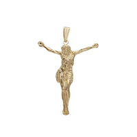 Textured Open Arm Jesus Pendant (14K)