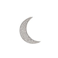 Iced-Out Moon Pendant (Silver)