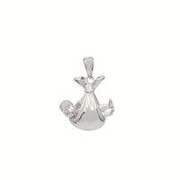 Plain Money Bag Holding Little Boy Pendant (Silver)