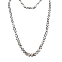 Graduated Zirconia Tennis Necklace (Silver)