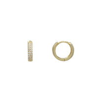 Zirconia Huggie Earring (Yellow Silver)