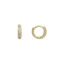 Zirconia Huggie Earring (Yellow Silver)