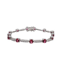 Red Zirconia Fancy Bracelet (Silver)