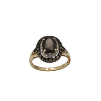 Oval Halo Smoky Topaz Ring (10K)