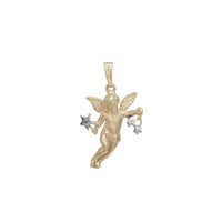 Two Tone Textured Angel Pendant (14K)