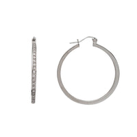 Zirconia Channel Set Hoop Earrings (Silver)
