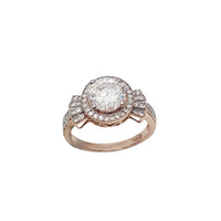 Zirconia Round Halo Fancy Engagement Ring (Silver)