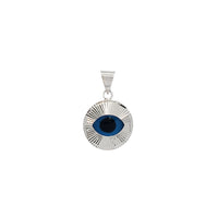 White Gold Diamond Cut Evil Eyes Pendant (14K)