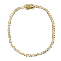 Zirconia Tennis Fancy Bracelet (Yellow Silver)