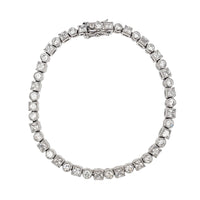 Mixed Shape Zirconia Fancy Bracelet (Silver)