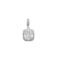 Zirconia Cushion Halo Pendant (Silver)