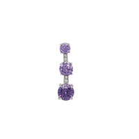 Three-Stone Purple Zirconia Graduated Pendant (Silver)