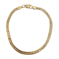 Flat Snake Herringbone Bracelet (14K)