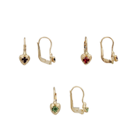 Zirconia Heart Dangle Earrings (14K)