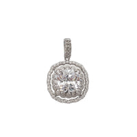 Halo Cushion Cut Fancy Pendant (Silver)