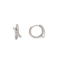 Zirconia Fancy Huggie Earrings (Silver)