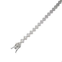 Zirconia Baguette Flower Fancy Bracelet (Silver)