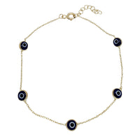 Blue Evil Eye Bracelet (14K)