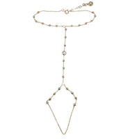 Tricolor Diamond Cut Ball Hand Chain/Finger Bracelet (14K)