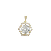 Hexagon Zirconia Fancy Pendant (Yellow Silver)