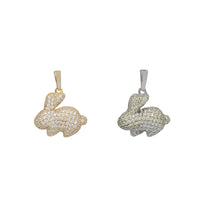 Zirconia Rabbit Pendant (Silver & Yellow Silver)