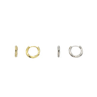 Twisted Huggie Hoop Earrings (Silver)
