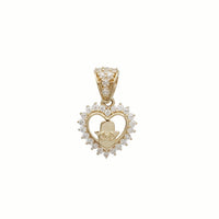 Love Heart Hamsa Pendant (14K)