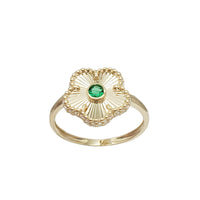 Zirconia Diamond Cut Flower Ring (14K)