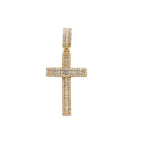 Diamond Baguette Iced Cross Pendant (14K)