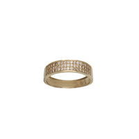 Zirconia 3 Row Pave Wedding Ring (14K)
