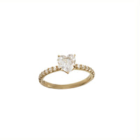 Heart Shape Zirconia Engagement Ring (14K)