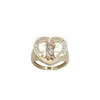 Tricolor Heart Saint Jude CZ Ring (14K)