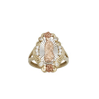 Tricolor Flower Virgin Mary CZ Ring (14K)
