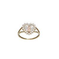 Tricolor Heart Virgin Mary CZ Ring (14K)