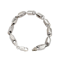 White Gold Textured Round Fancy Bracelet (14K)