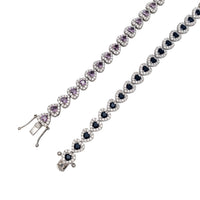 Zirconia Heart Fancy Bracelet (Silver)